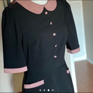 Black and pink Stop Staring! dress with pockets